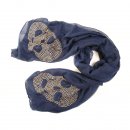 Wholesale ladies skye diamonte lightweight scarf in blue