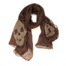Wholesale ladies skye diamonte lightweight scarf in brown