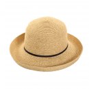 Wholesale ladies mottled straw hat with black slim band
