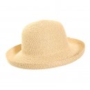 Wholesale straw short brim hat with turn up brim in light brown
