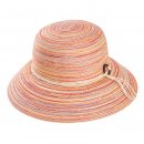 Wholesale ladies multicoloured crushable straw hat with detailed band