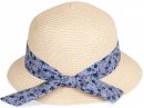 S417- LADIES SHORT BRIM STRAW HAT WITH RIBBON/BOW BAND