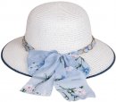 S419- LADIES WIDE BRIM STRAW WITH SCARF BAND