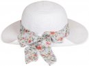 S421- LADIES STRAW WIDE BRIM HAT WITH SCARF BAND