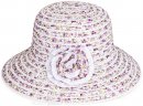 S422- LADIES SHORT BRIM STRAW/FLORAL HAT WITH FLOWER DETAIL