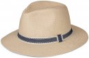 S427- ADULTS UNISEX STRAW FEDORA WITH DETAIL BAND