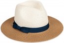 S429- LADIES STRAW FEDORA HAT WITH RIBBON BAND