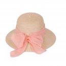 S429PS- LADIES PASTEL STRAW FEDORA HAT WITH RIBBON BAND