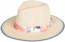 S430- LADIES STRAW FEDORA WITH RIBBON BAND AND DETAILED BRIM