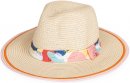 S430- LADIES STRAW FEDORA WITH RIBBON BAND AND DETAILED BRIM