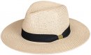 S431- LADIES STRAW FEDORA WITH RIBBON BAND