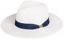 S431- LADIES STRAW FEDORA WITH RIBBON BAND