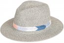 S432- LADIES STRAW FEDORA HAT WITH DETAILED BAND