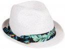 S441- ADULTS UNISEX STRAW TRILBY WITH FLORAL BAND