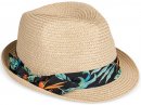 S441- ADULTS UNISEX STRAW TRILBY WITH FLORAL BAND