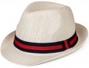 S448- MENS STRAW TRILBY WITH STRIPE BAND