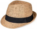 S450- MENS STRAW TRILBY WITH RIBBON BAND