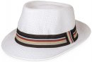 S452- MENS STRAW TRILBY WITH STRIPE BAND