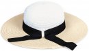S459- LADIES WIDE BRIM STRAW HAT WITH RIBBON BAND