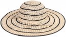 S461- LADIES STRIPE WIDE BRIM STRAW HAT