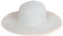 S465- LADIES COLOUR STRIPE WIDE BRIM STRAW HAT