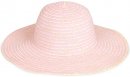 S465- LADIES COLOUR STRIPE WIDE BRIM STRAW HAT