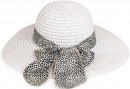 S467- LADIES WIDE BRIM STRAW HAT WITH SCARF BAND