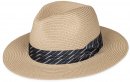 S471- MENS STRAW FEDORA WITH RIBBON BAND