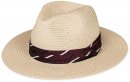 S472- MENS STRAW FEDORA WITH RIBBON BAND