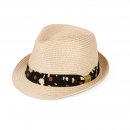 S502-LADIES STRAW TRILBY