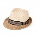 S509L- MENS STRAW TRILBY WITH DETAIL BAND - LARGE SIZE