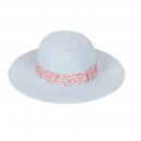 S510- LADIES WIDE BRIM STRAW HAT WITH FLOWER BAND