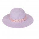 S510- LADIES WIDE BRIM STRAW HAT WITH FLOWER BAND