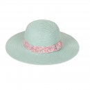 S510- LADIES WIDE BRIM STRAW HAT WITH FLOWER BAND