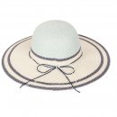 S518- LADIES STRAW WIDE BRIM COLOURED HAT