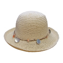 Bulk womens crushable white straw hat with hell band