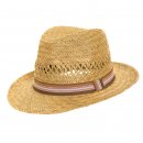 Wholesale childs straw trilby with khaki band