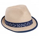 Wholesale boys straw trilby with shark print band