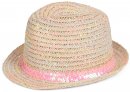 SC73- GIRLS STRAW TRILBY WITH SEQUIN BAND