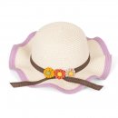 SC79- GIRLS SHORT BRIM STRAW HAT WITH WEAVE BRIM