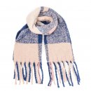 Wholesale ladies oversized scarf with large checks in blue and pink