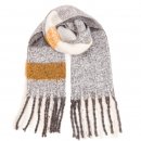 Wholesale ladies oversized scarf with large checks in grey and yellow