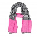 SCARF103-PK OF 6- LADIES CHECK SCARF WITH COLOUR BLOCK