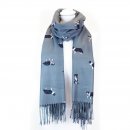SCARF146- PK OF 6-  LADIES BORDER COLLIE DOG  PRINT SCARF