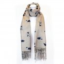 SCARF146- PK OF 6-  LADIES BORDER COLLIE DOG  PRINT SCARF