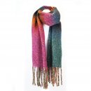 SCARF154- PK OF 6-  LADIES OVERSIZED STRIPE CHUNKY SCARF