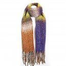 SCARF154- PK OF 6-  LADIES OVERSIZED STRIPE CHUNKY SCARF