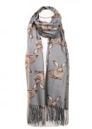 SCARF159- PK OF 6- LADIES HARE PRINT SCARF