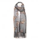 SCARF159- PK OF 6- LADIES HARE PRINT SCARF