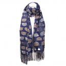 SCARF160- PK OF 6- LADIES HEDGEHOG PRINT SCARF
